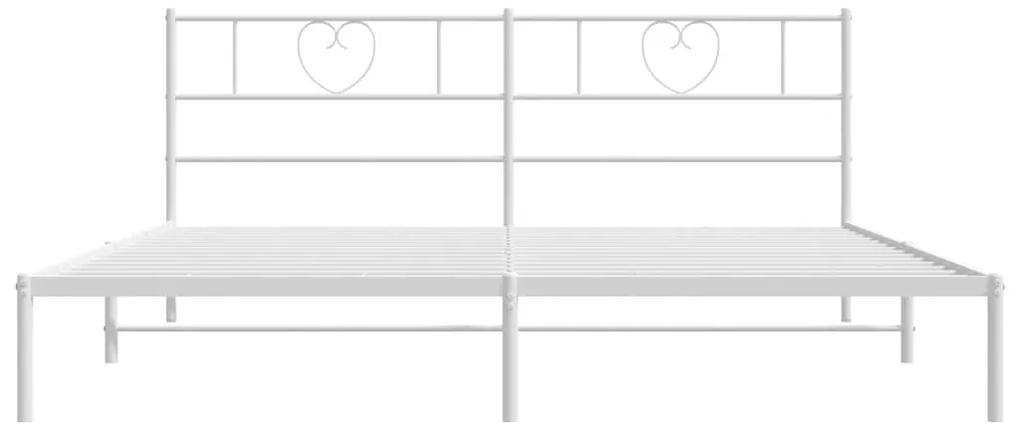 Πλαίσιο Κρεβατιού με Κεφαλάρι Λευκό 183 x 213 εκ. Μεταλλικό - Λευκό