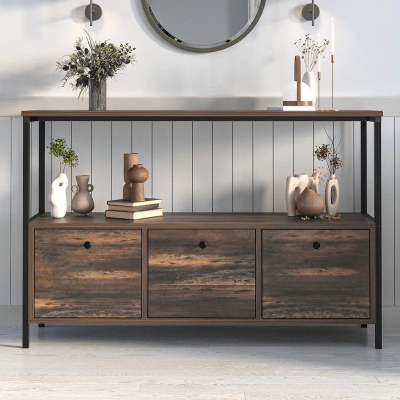 Μπουφές Mars Megapap χρώμα rustic καρυδί 122x36x80,1εκ. - GP041-0122,1