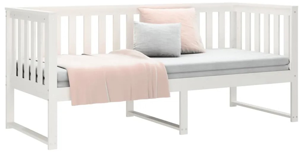 vidaXL Κρεβάτι ημέρας χωρίς στρώμα Λευκό 75x190 cm Στερεό ξύλο πεύκο