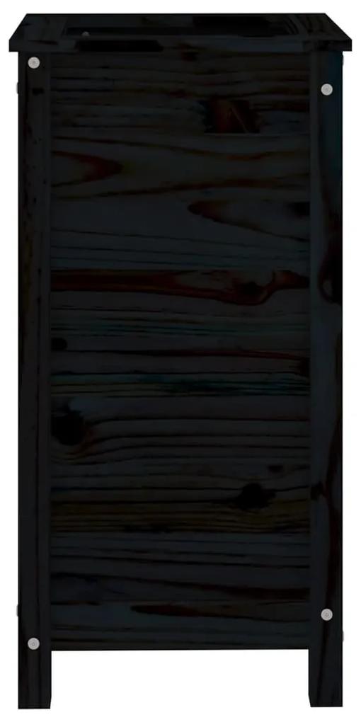 vidaXL Ζαρντινιέρα Μαύρη 40 x 40 x 78 εκ. από Μασίφ Ξύλο Πεύκου