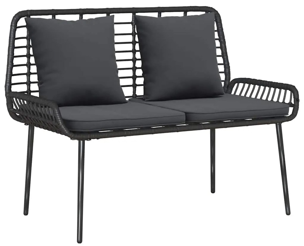 vidaXL Σέτ φαγητού για κήπο 3 pcs Μαύρο, Ανθρακί Πολυ rattan, ατσάλι