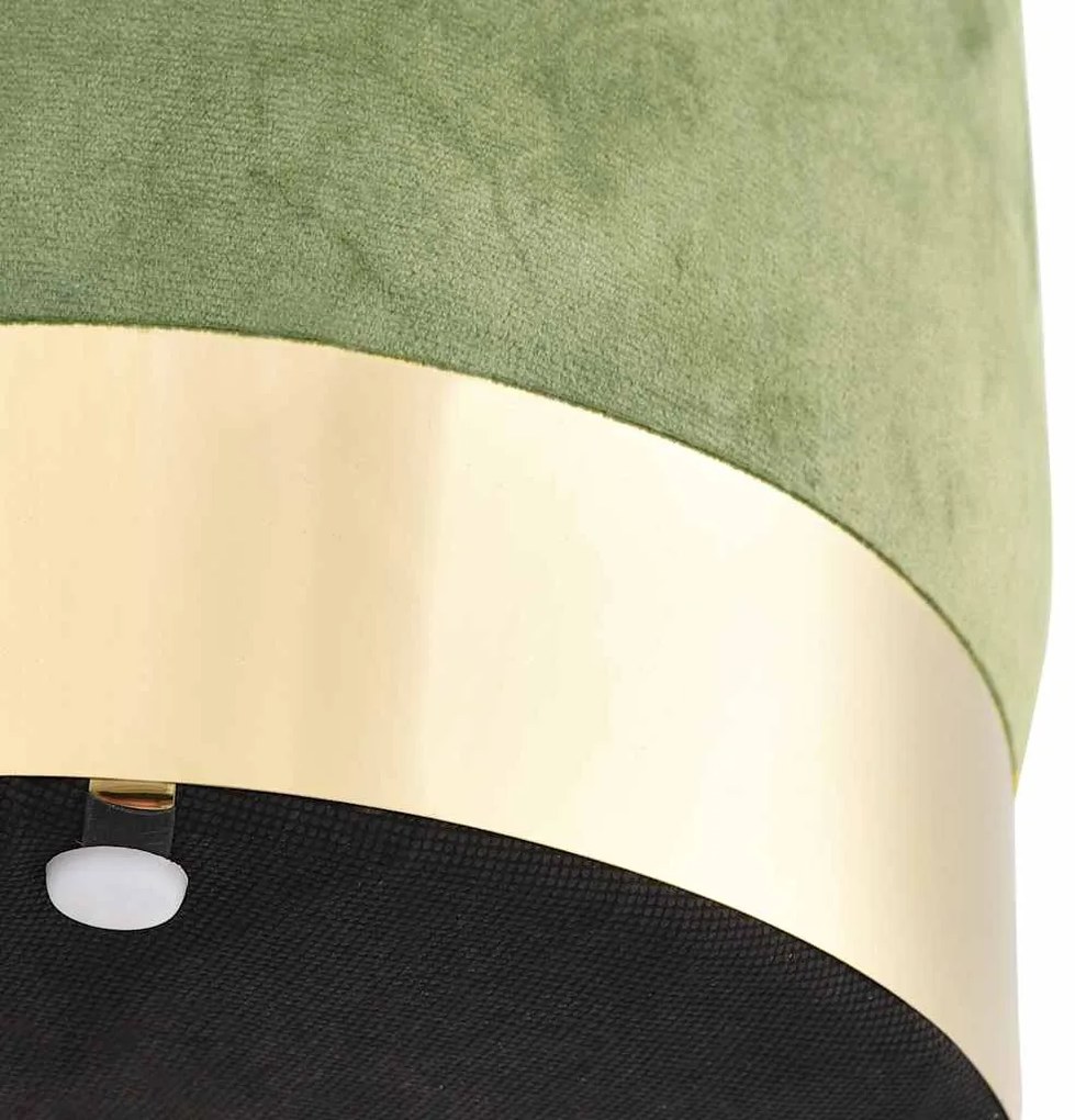 vidaXL Σκαμπό Μουσταρδί Πράσινο / Χρυσό Βελούδινο 28 x 36 cm