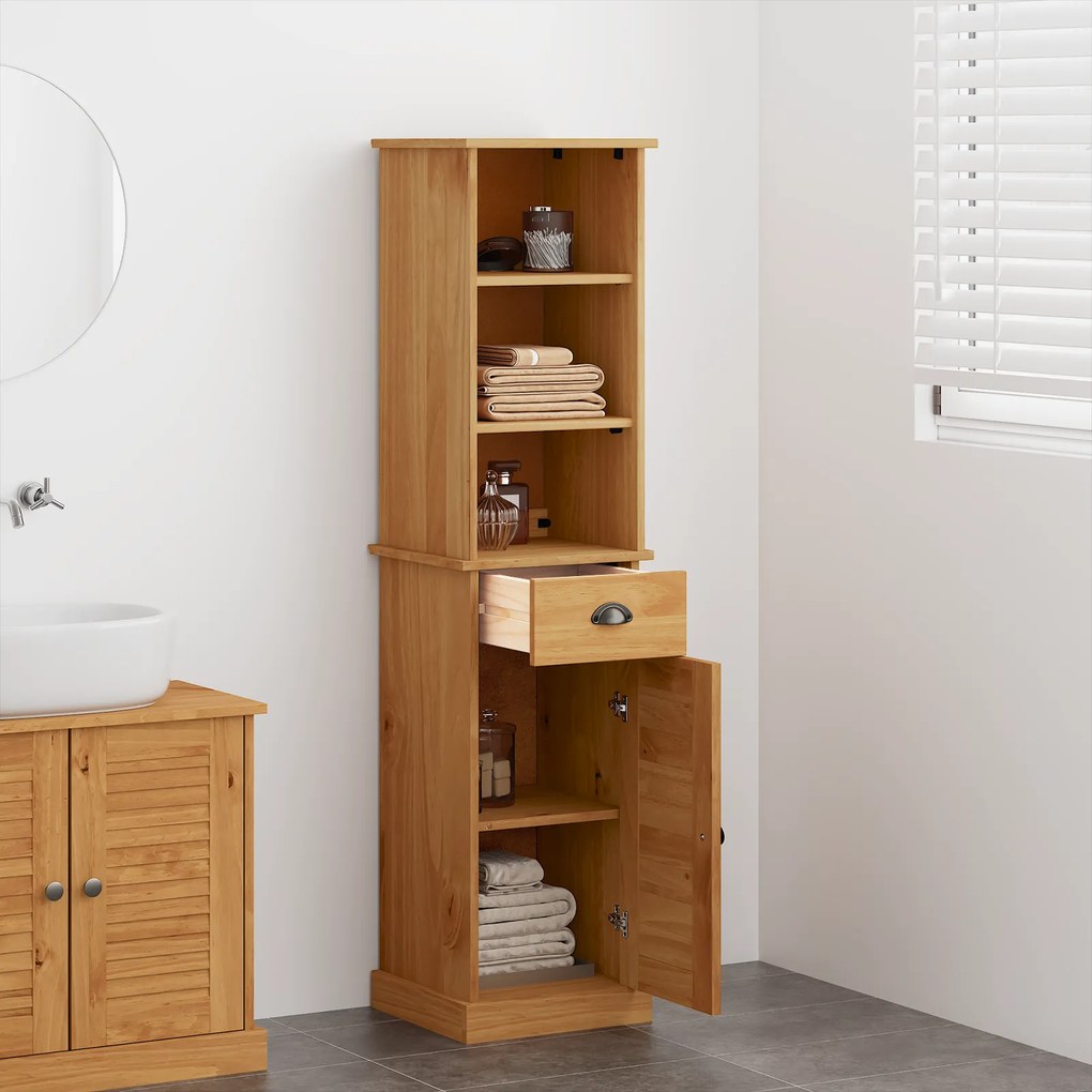 vidaXL Σετ Επίπλων Μπάνιου με συρτάρι 2 pcs Καφέ και Καραμέλα καφέ
