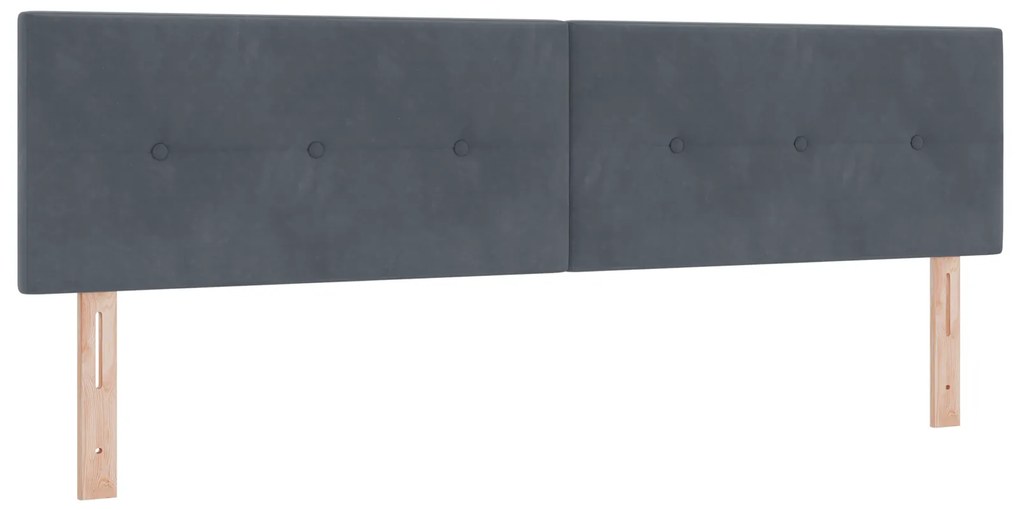 vidaXL Κρεβάτι Box Spring με Στρώμα Σκούρο Γκρι 180x200 εκ. Βελούδο