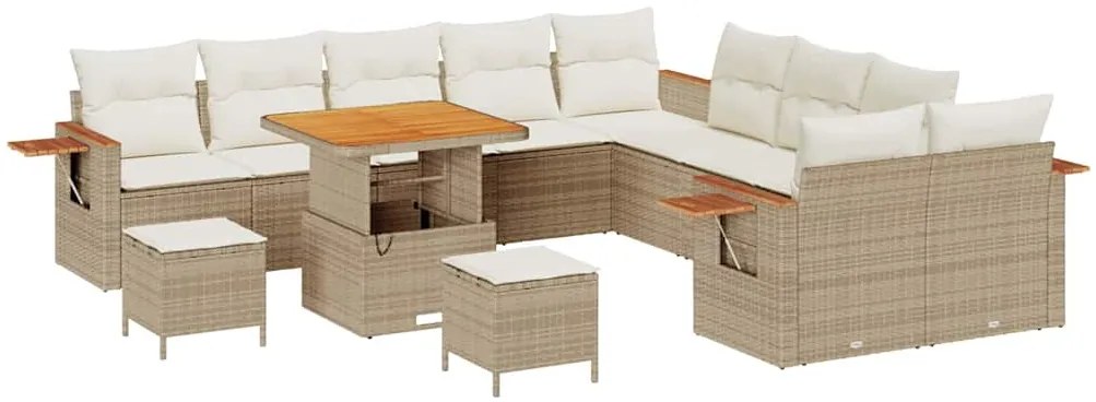 vidaXL Σετ Καναπέ Κήπου 13 pcs μπεζ και κρεμ 80 x 80 x 71 cm