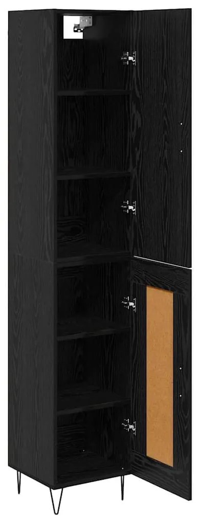 vidaXL Highboard Μαύρη Οξυά 69,5 x 34 x 180 εκ. Επεξεργασμένο ξύλο