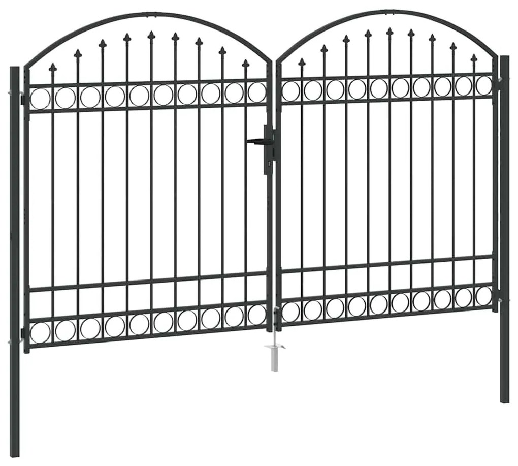 vidaXL Πύλη Φράχτη Άλλο Γκρι 300 x 175 cm Ατσάλι
