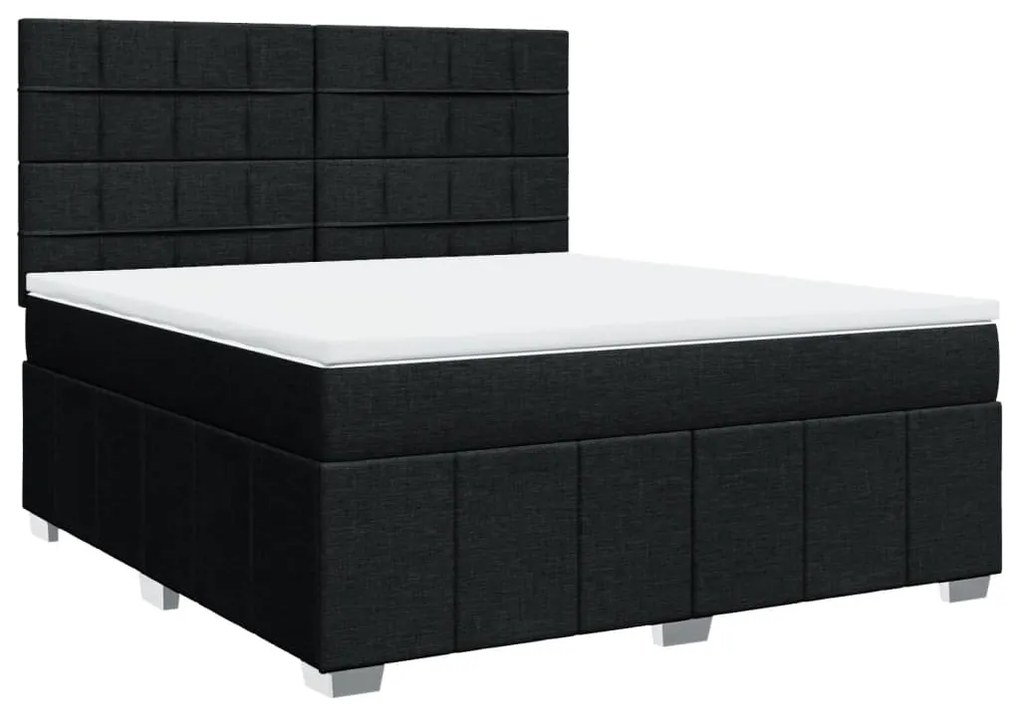 ΚΡΕΒΑΤΙ BOXSPRING ΜΕ ΣΤΡΩΜΑ ΜΑΥΡΟ 180X200 ΕΚ. ΥΦΑΣΜΑΤΙΝΟ 3291749