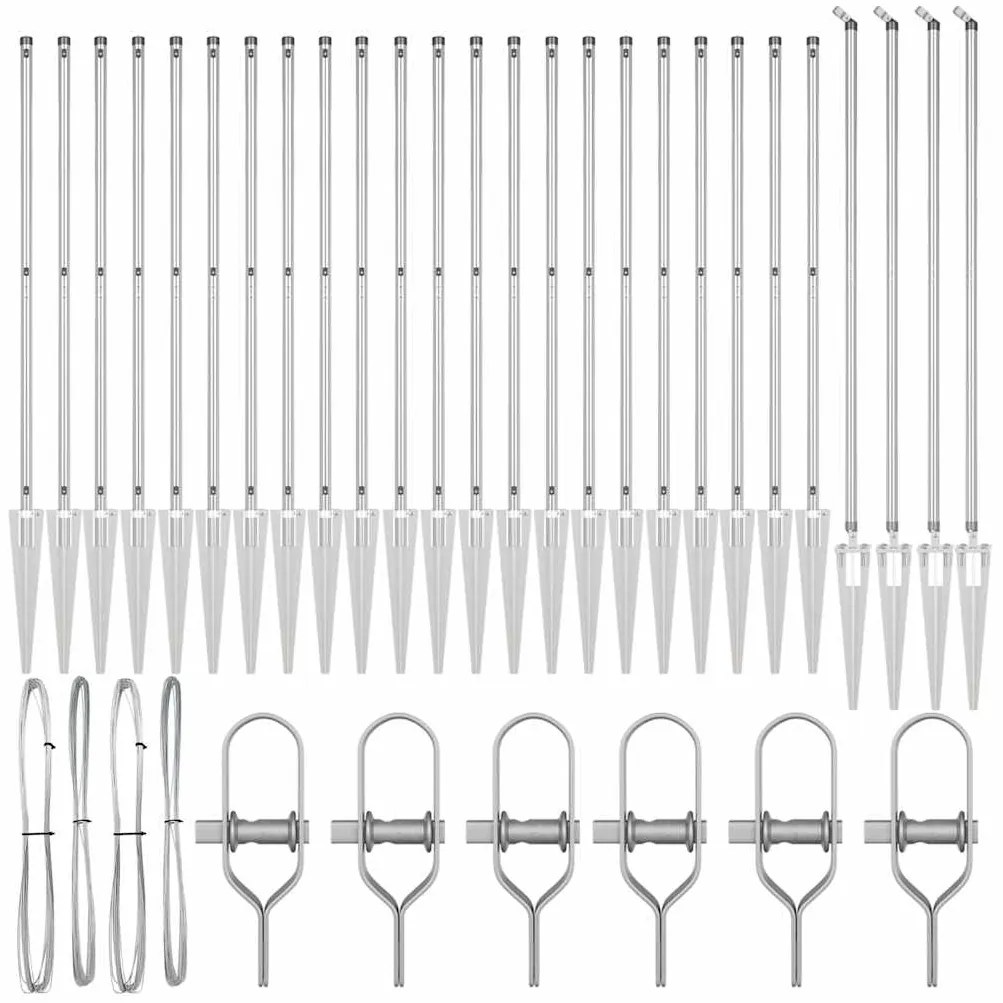 vidaXL Στύλος Περιφράξεων 26 pcs Ασημί 3.2 x 3.2 x 170 εκ Ατσάλι