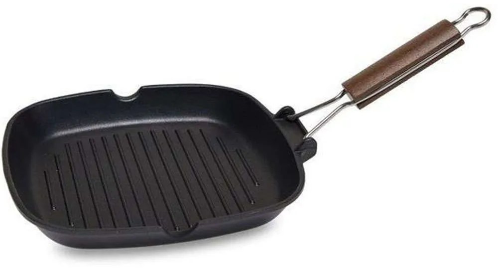 Τηγάνι - Γκριλιέρα Αντικολλητική Easy Grill OZ47000028 28x28cm Brown-Black Olympia Zanetti 28cm Αλουμίνιο