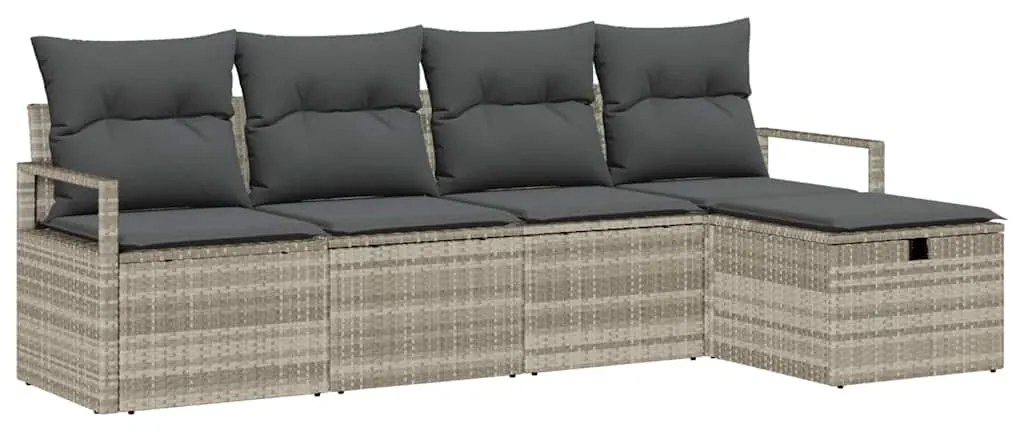 vidaXL Σετ Καναπέ Κήπου 5 pcs Ανοιχτό γκρι 230 x 117 x 85 εκ.