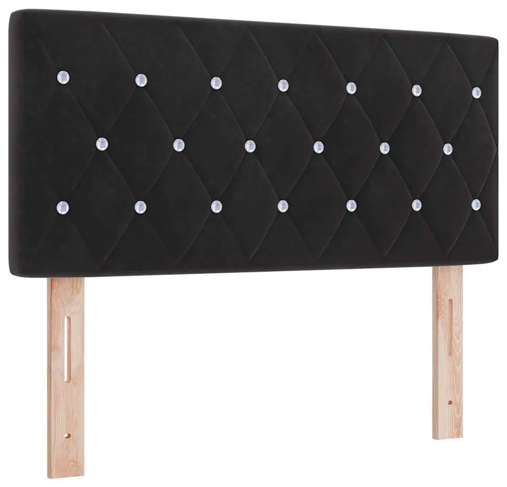 vidaXL Κρεβάτι με ελατήρια με στρώμα Μαύρο 90 x 190 cm Βελούδο