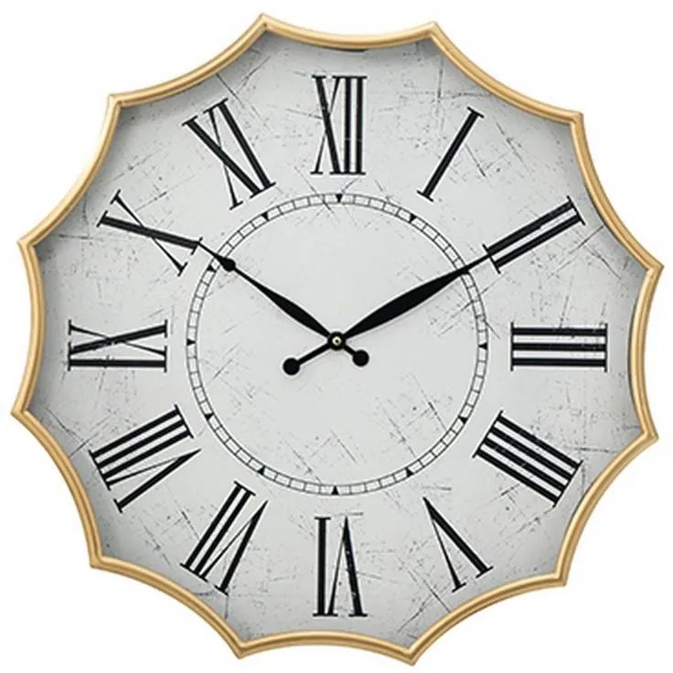 Artekko Clock Ρολόι Τοίχου Μέταλλο Γυαλί Χρυσό (60x60x6)cm