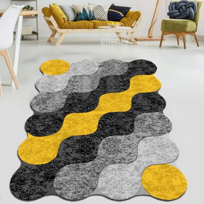 Βελούδινο Χαλί Chilai Home 286CHL4490, 100x200 cm, Με Γυαλιστερή Κλωστή , Πολυεστέρας, Γκρι
