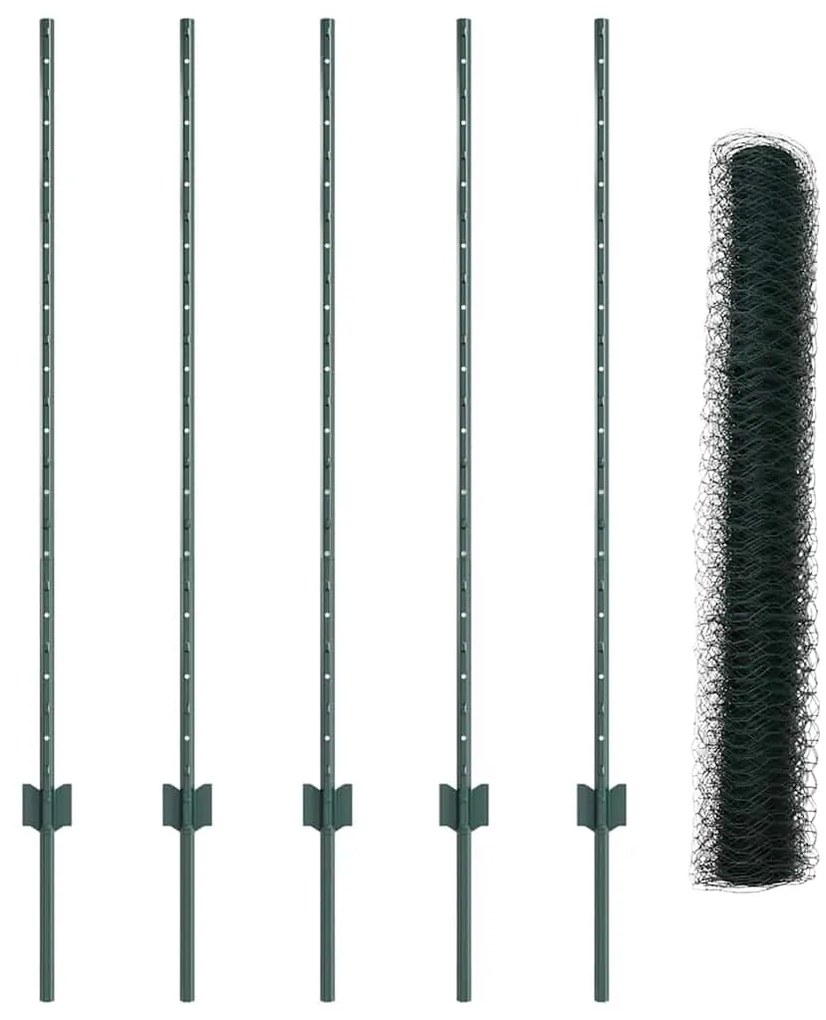 vidaXL Τεντώτο με στήριγμα Πράσινο 1,2 x 10 m Χάλυβας και PVC