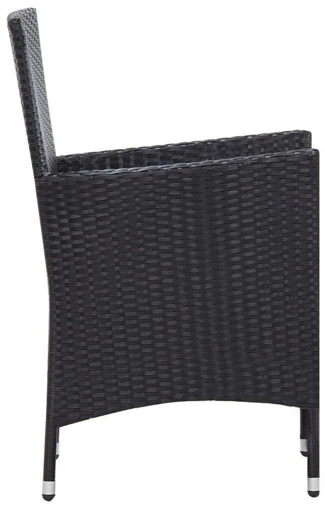 vidaXL Σετ Τραπεζαρίας Εξ. Χώρου 9 τεμ. Μαύρο Συνθ. Ρατάν με Μαξιλάρια