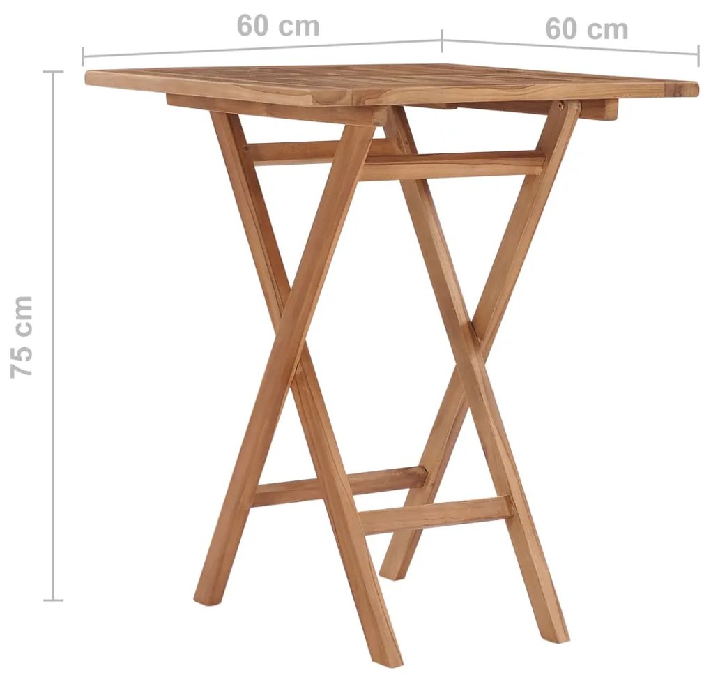 ΤΡΑΠΕΖΙ ΚΗΠΟΥ ΠΤΥΣΣΟΜΕΝΟ 60 X 60 X 75 ΕΚ. ΑΠΟ ΜΑΣΙΦ ΞΥΛΟ TEAK 48994