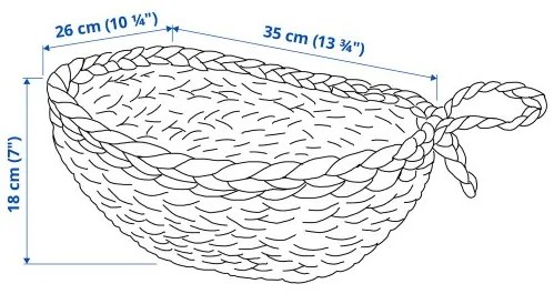 HÖKRUBBA χειροποίητο καλάθι, 26x35x18 cm 905.818.67