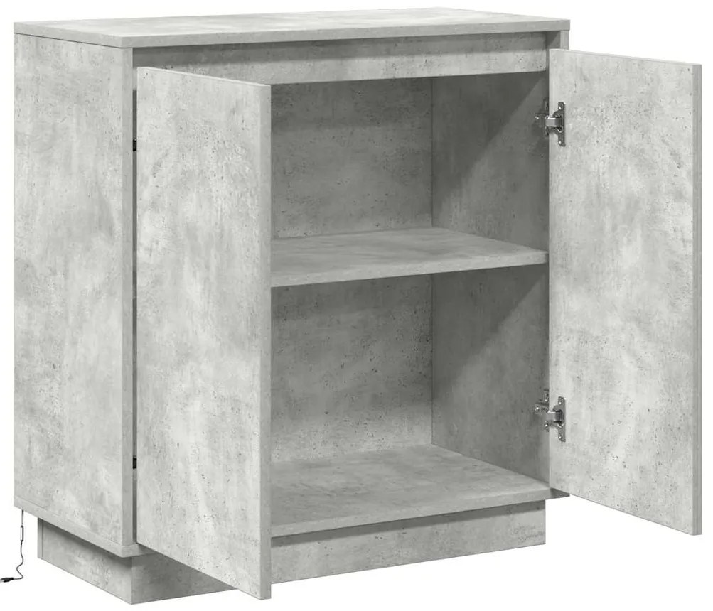 vidaXL Κομοδίνο Σκυρόδεμα Γκρι 71 x 34.5 x 75 εκ. Επεξεργασμένο ξύλο