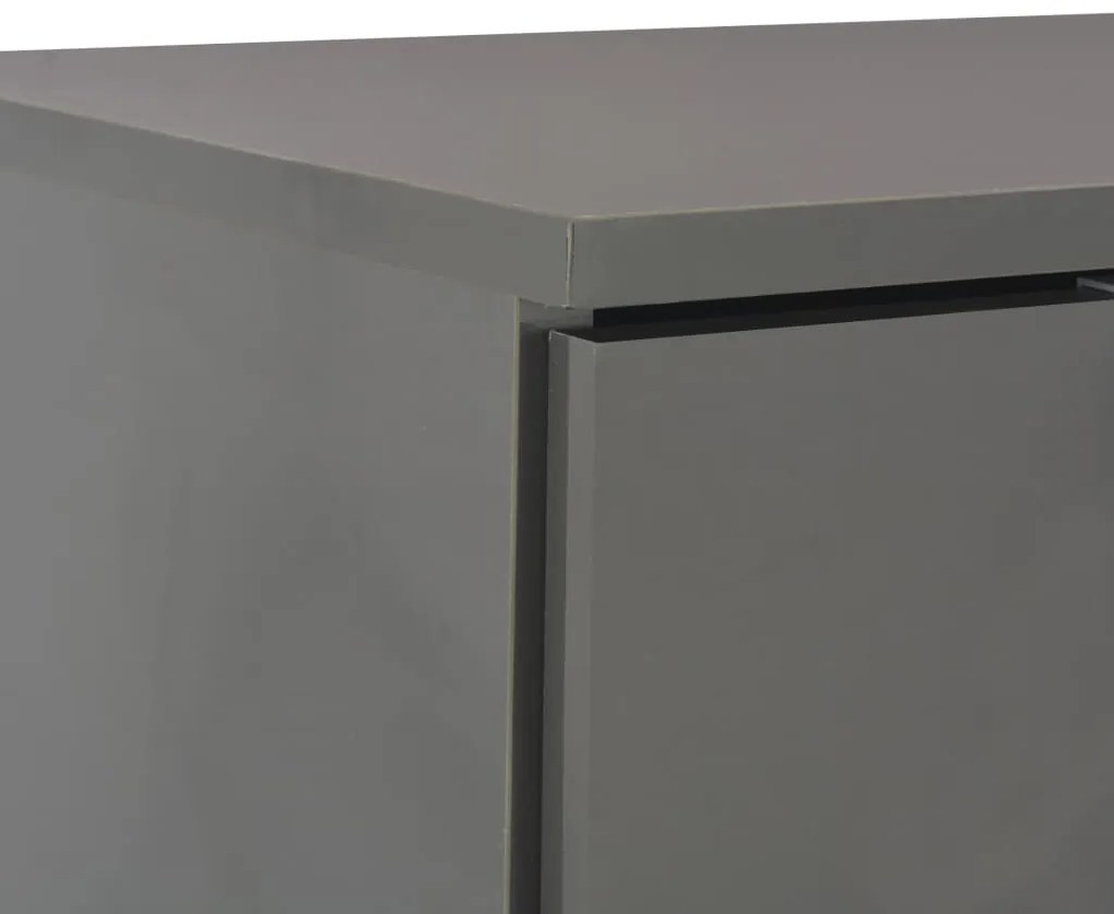 vidaXL Μπουφές Ψηλός Γυαλιστερός Γκρι 71x35x80 εκ. Επεξεργασμένο Ξύλο