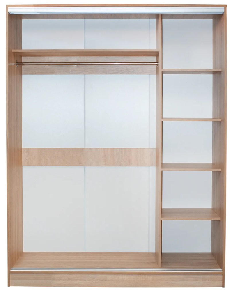 Ντουλάπα Δίφυλλη Συρόμενη Με Καθρέπτη Sonama 160x60x210 Εκ.