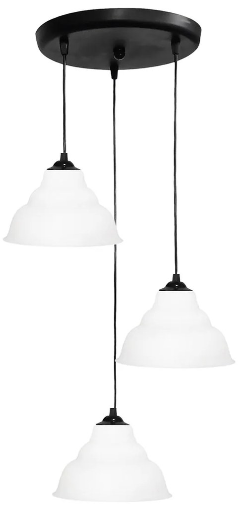 Φωτιστικό Οροφής Τρίφωτο Heronia Public Black/White 35-0064