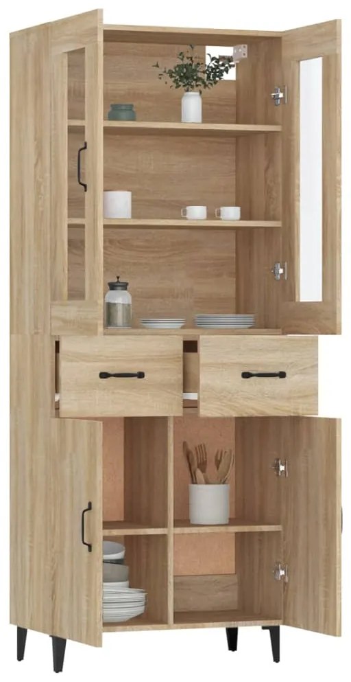 vidaXL Ντουλάπι Sonoma δρυς 69,5 x 34 x 180 εκ. από Επεξεργασμένο Ξύλο