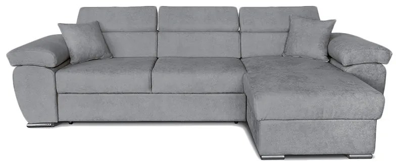 Γωνιακός καναπές-κρεβάτι αναστρέψιμος Comy pakoworld γκρι 286x160x75-90εκ - Ύφασμα - 166-000008