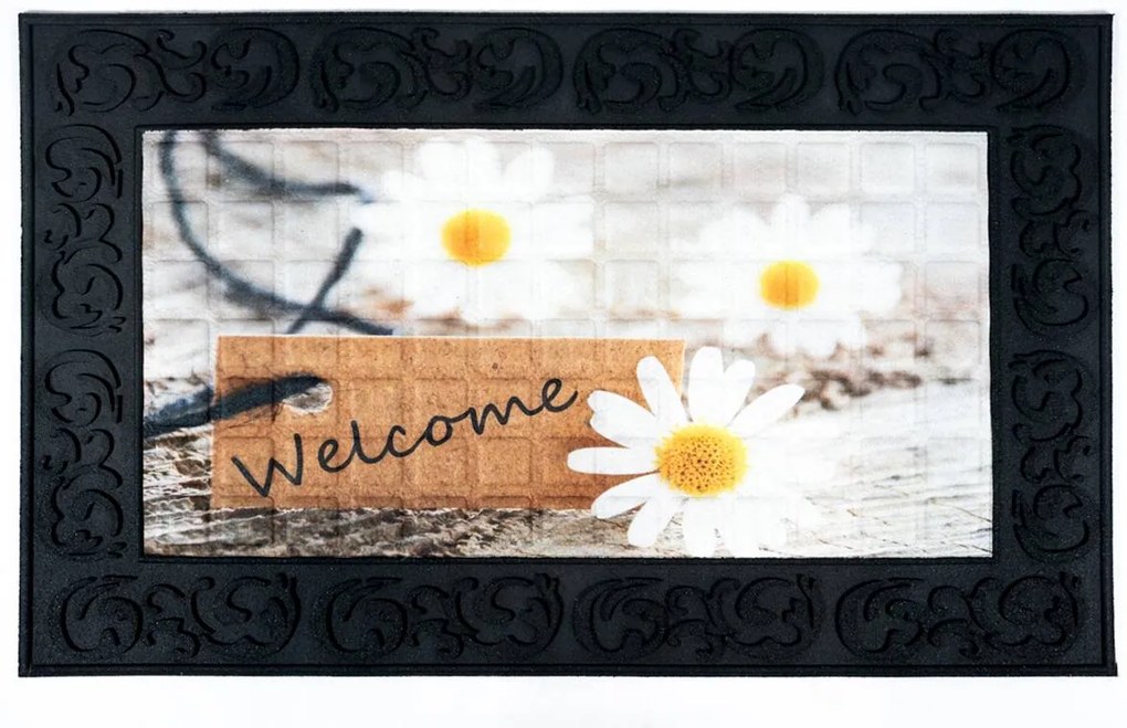 Sdim Αντιολισθητικό Πατάκι Εισόδου Venga  004 Welcome Daisies 45x75εκ. Πάχους 6mm