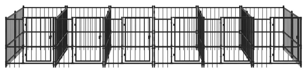 Κλουβί Σκύλου Εξωτερικού Χώρου 11,27 μ² από Ατσάλι - Μαύρο