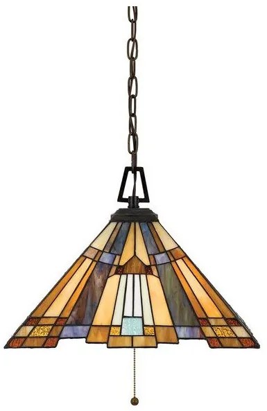 Κρεμαστό Φωτιστικό Οροφής 3xE27 Μπρονζέ  Tiffany  Φ43cm Inglenook QZ-INGLENOOK-P-A Elstead Lighting-QZ-INGLENOOK-P-A-Μπρονζέ QZ-INGLENOOK-P-A