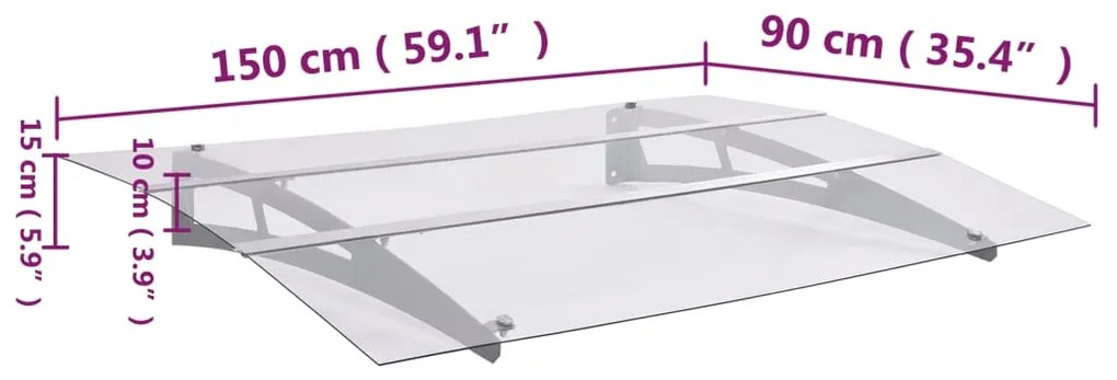 ΣΤΕΓΑΣΤΡΟ ΠΟΡΤΑΣ ΑΣΗΜΙ / ΔΙΑΦΑΝΕΣ 150 X 90 ΕΚ. ΠΟΛΥΚΑΡΒΟΝΙΚΟ 144829