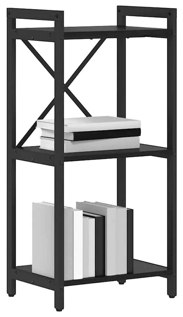 vidaXL Ράφι Βιβλίων Μαύρη Οξυά 40 x 30 x 85 εκ Επεξεργασμένο ξύλο