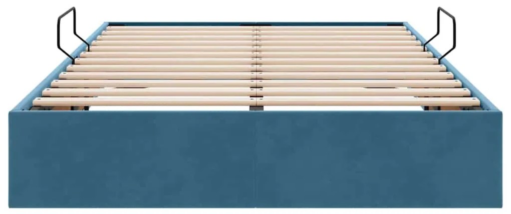 vidaXL Κρεβάτι Αποθήκης με στρώμα Σκούρο Μπλε 120 x 200 cm Βελούδο