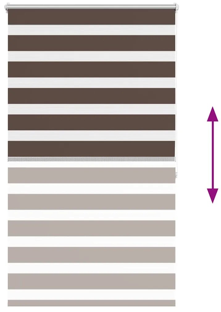 vidaXL Σύστημα Σκίασης Ρόλερ Zebra Καφέ 100 x 175 εκ.