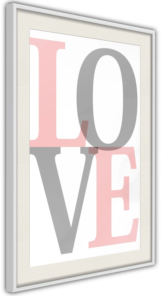 Αφίσα - Grey-Pink Love - 20x30 - Χρυσό - Χωρίς πασπαρτού