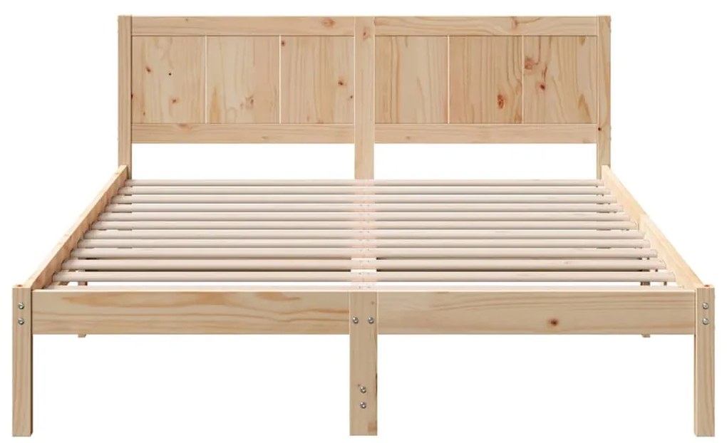 vidaXL Σκελετός Κρεβατιού Καφέ 140 x 200 cm Μασίφ ξύλο πεύκου