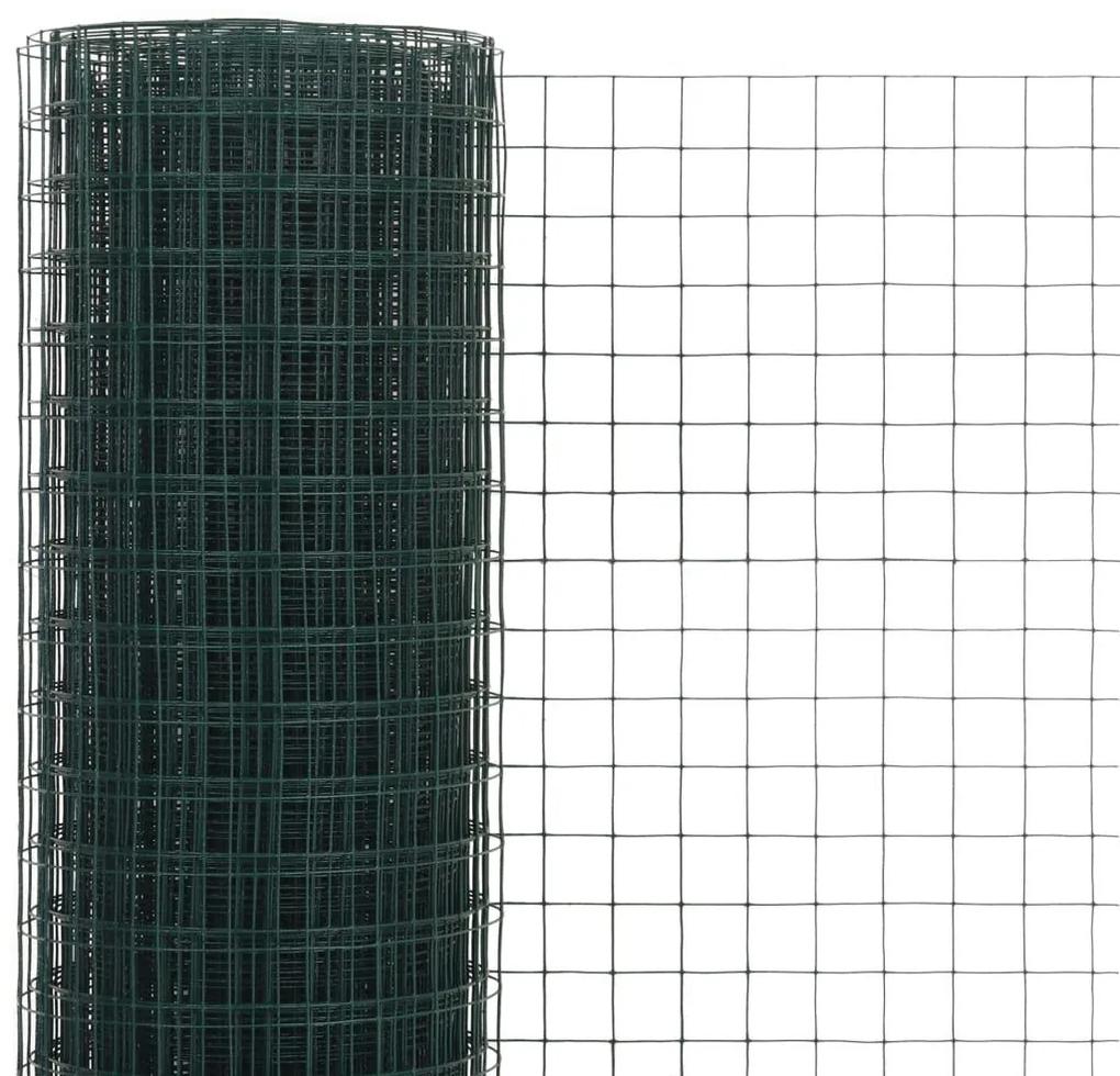 Συρματόπλεγμα Τετράγωνο Πράσινο 25x0,5 μ. Ατσάλι Επικάλυψη PVC - Πράσινο