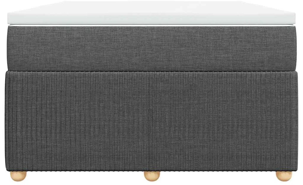 vidaXL Κρεβάτι Boxspring με Στρώμα Σκούρο Γκρι 120x190 εκ Υφασμάτινο