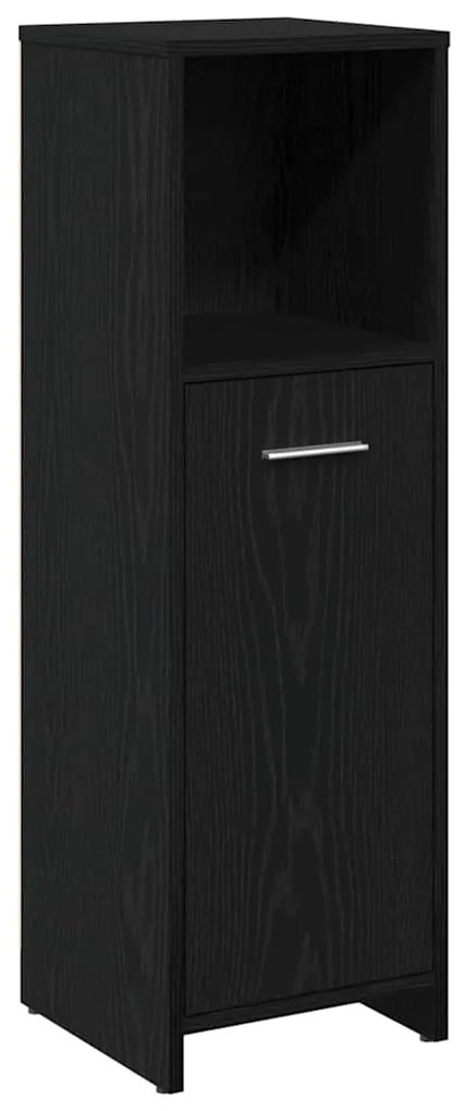 vidaXL Σειρά Επίπλων Μπάνιου 4 pcs Μαύρη Οξυά 30 x 30 x 183.5 εκ.