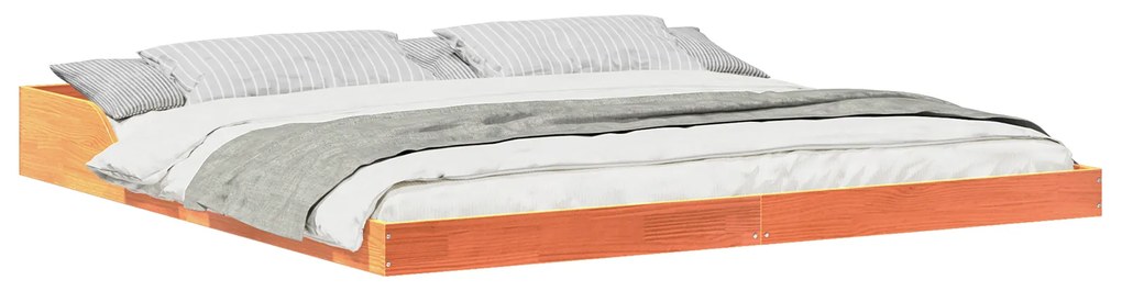 vidaXL Σκελετός Κρεβατιού Καφέ κεριού 200 x 220 cm Μασίφ ξύλο πεύκου