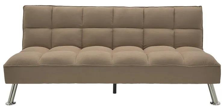 Καναπές-κρεβάτι Rebel pakoworld 3θέσιος με ύφασμα μπεζ-καφέ 189x92x82εκ - Ύφασμα - 035-000021