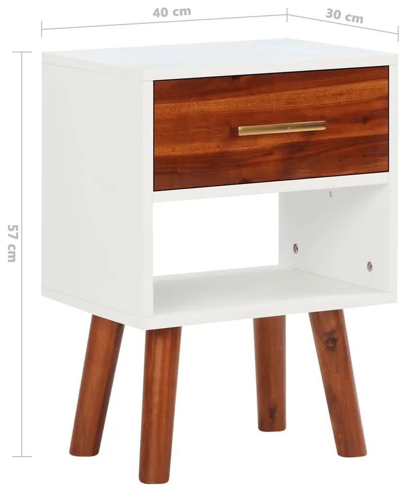 vidaXL Κομοδίνο 40 x 30 x 57 εκ. από Μασίφ Ξύλο Ακακίας