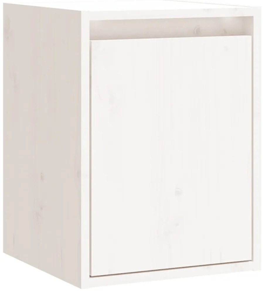 vidaXL Ντουλάπια Τοίχου 2 τεμ. Λευκά 30x30x40 εκ. Μασίφ Ξύλο Πεύκου