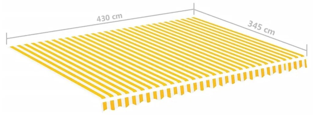 Τεντόπανο Ανταλλακτικό Κίτρινο / Λευκό 4,5 x 3,5 μ. - Κίτρινο