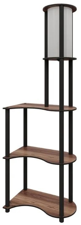 Megapap Φωτιστικό Δαπέδου Nova I Mdf - Pvc Ύφασμα Καρυδί - Μαύρο 50x30x140εκ.