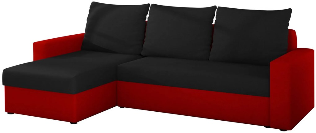 Γωνιακός καναπές Luno-Μαύρο – Κόκκινο - 237.00Χ150.00Χ90.00cm