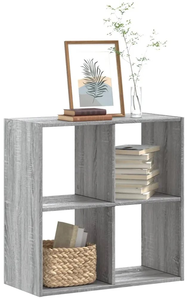 vidaXL Βιβλιοθήκη Γκρι Sonoma 68,5x32x68,5 εκ. από Επεξεργ. Ξύλο