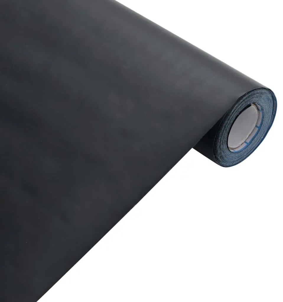 vidaXL Αυτοκόλλητα Επίπλων Ματ Μαύρο 90 x 500 εκ. από PVC