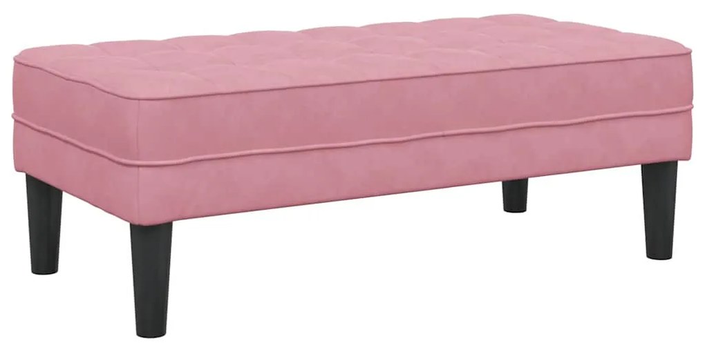 vidaXL παγκάκι Ροζ 113 x 57 x 39 εκ. Βελούδο